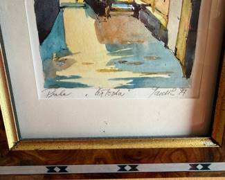 Watercolor Painting of Prague Canal Scene