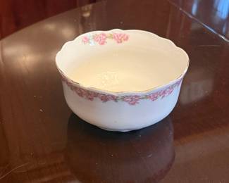 LS Bavaria Porcelain Pink Rose Scalloped Bowl