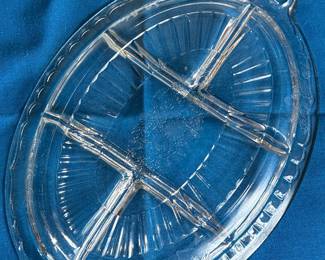 Vintage Clear Glass Divided Relish Tray