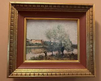 Landscape Print with Figure, after Jean-Baptiste-Camille Corot