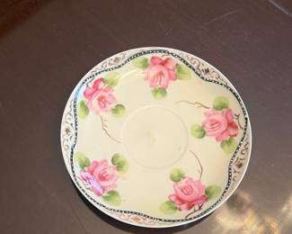 Vintage Japanese Floral Porcelain Saucer