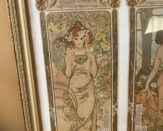Alphonse Mucha 'The Flowers' (Les Fleurs) Decorative Panel Print