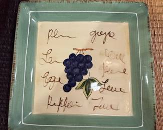 Style-Eyes by Baum Bros. Grape Writing Collection Square Plate