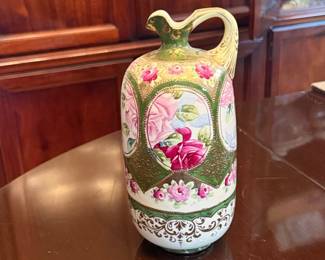 Antique Nippon Hand Painted Floral Pitcher