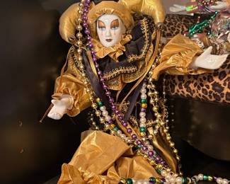 Mardi Gras Jester Porcelain Doll