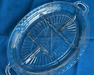Vintage Clear Glass Divided Relish Tray