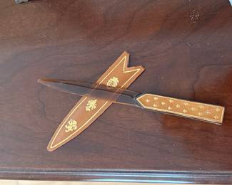 Vintage IWrapped Letter Opener with Heraldic Motifs