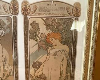 Alphonse Mucha 'The Flowers' (Les Fleurs) Decorative Panel Print