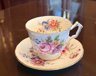 Aynsley Bone China Teacup and Saucer - Pattern 2383