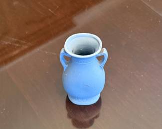 Occupied Japan Jasperware-Style Miniature Vase with Courting Couple