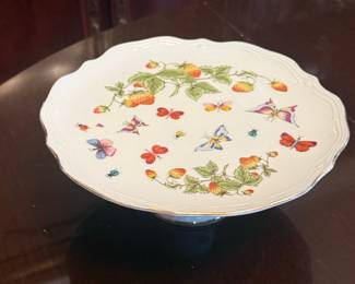 Lenwile Ardalt Porcelain Cake Stand with Strawberry and Butterfly Motif