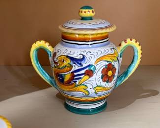 Labor Deruta Italian Majolica Pottery Set - Raffaellesco Pattern