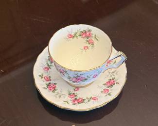 Aynsley Grotto Rose Teacup and Saucer