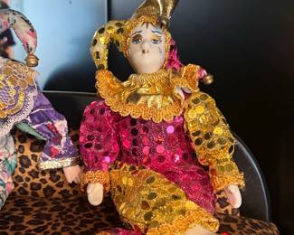 Porcelain Pierrot Clown Doll