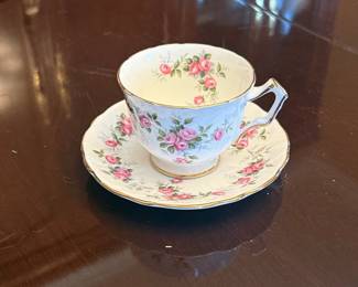 Aynsley Grotto Rose Teacup and Saucer