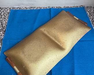 Mid-Century Modern Colony Glass Gold Leaf Serving Tray
