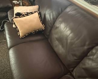 Natuzzi Dark Brown Leather Sofa