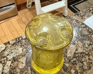 Anchor Hocking Rain Flower Amber Glass Pitcher and Tumbler Set
