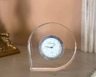 Clarity Quartz Crystal Teardrop Desk Clock