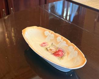 Leuchtenburg Germany Celery/Relish Dish with Roses