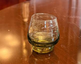 Mid-Century Multi-Colored Etched Glass Shot Glasses