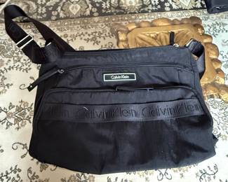 Calvin Klein Black Nylon Crossbody Bag with Logo Strap