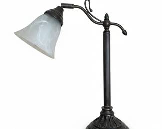 Art Nouveau Style Desk Lamp with Frosted Glass Shade