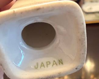 Vintage Porcelain Salt and Pepper Shakers with Gold Scrollwork - Made in Japan