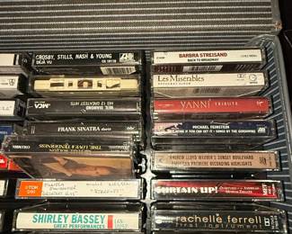Vintage Cassette Tape Collection with Carrying Case