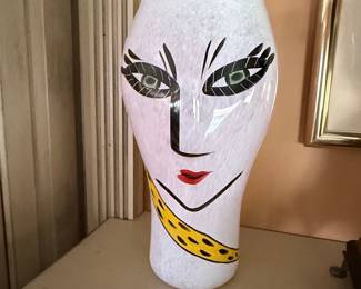 Kosta Boda Ulrica Hydman-Vallien Open Minds Face Vase 1981