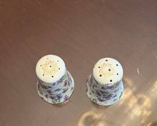 Lefton China Violet Salt and Pepper Shakers