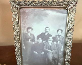 Vintage Ornate Silver-Tone Metal Picture Frame with Scrollwork Border