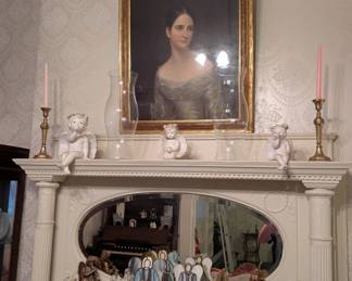 Beautiful lady picture/ glasswares 