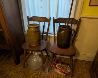 Vintage chairs/ crocks 