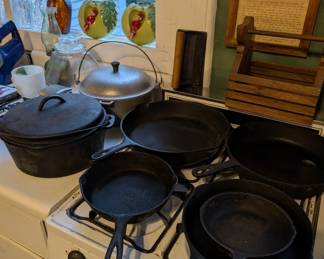 Vintage cast iron skillets
