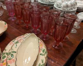 Pink tea glasses