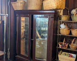 Antique Wardrobe/ baskets