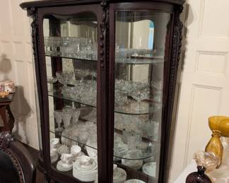 Large antique bowfront cabinet 