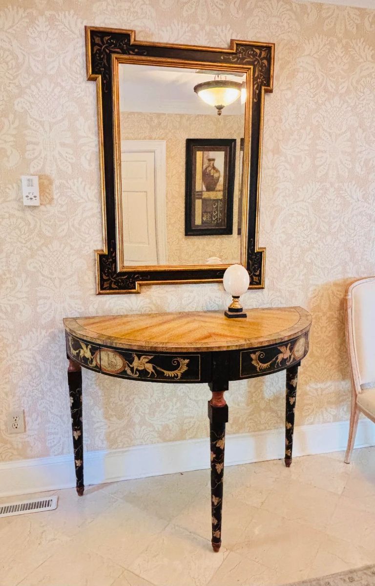 Vintage painted Chelsea House demi-lune...