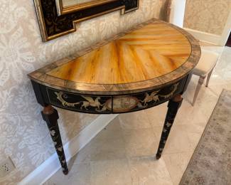 Vintage painted Chelsea House demi-lune (detail)...