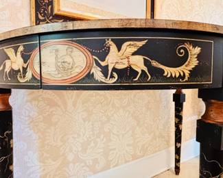 Vintage painted Chelsea House demi-lune (detail)...