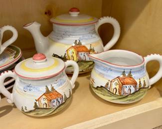 Five piece vintage coffee set by Vietri...