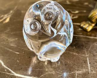 Vintage signed Steuben crystal owl...