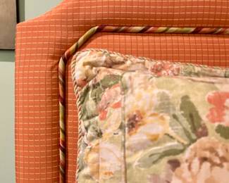 Custom upholstered twin beds (pair) detail...