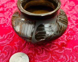 Vintage miniature pot by Walter Lopez Corona (Mata Ortiz) signed...