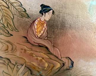 Large vintage gold leaf Chinoiserie panels by LaBarge (detail)...