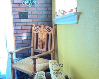 Handcarved chairs and Ottoman