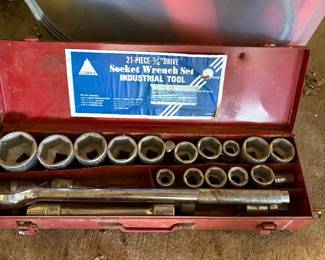 21 piece three-quarter inch drive socket wrench set