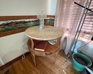 Marble top round table
