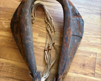 Antique leather horse collar